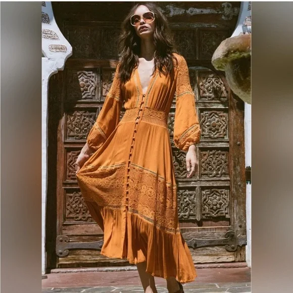 Spell Dresses | Spell & The Gypsy Olivia Maple Gown Womens Xs | Color: Orange | Size: Xs | Ooo3ooo's Closet